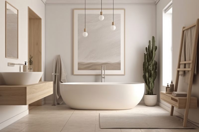 Elegant Bathtub with Fixtures